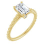 Zoe 1 Carat Emerald Diamond Accented Engagement Ring in Yellow color  img