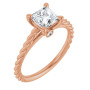 Zoe 1 Carat Square Diamond Accented Engagement Ring in Rose color img