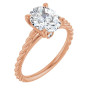 Zoe 2 Carat Oval Diamond Accented Engagement Ring in Rose color img