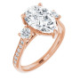 Zoey 3 Carat Pear Diamond Three-Stone Engagement Ring in Rose color img