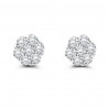 14K Gold Prong Round Diamond Clusters Earrings 1.3ct Studs