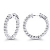 1 inch Inside Out Classic Diamond Hoop Earrings 2.75ct 14K Gold G-H VS-SI
