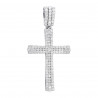 Religious Solid 14k Gold Round Diamonds Cross Pendant for Men 1.4ct