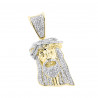 Mini Diamond Jesus Head Pendant Solid 10K Gold 1/2 carat
