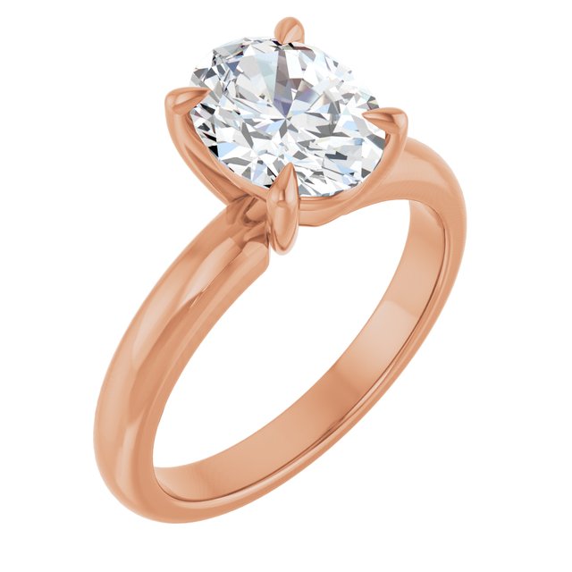 Ada 2 Carat Oval Diamond Solitaire Engagement Ring 14K Rose Gold ST140DNO ItsHot