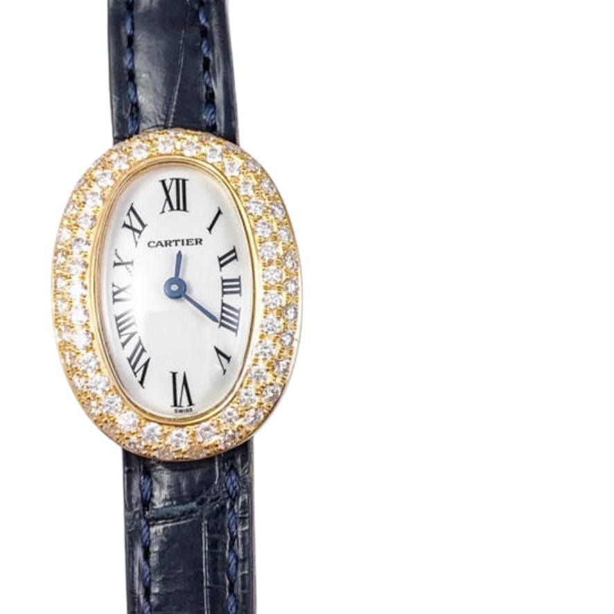 Cartier Baignoire Mini 18K Yellow Gold Women's Diamond Watch
