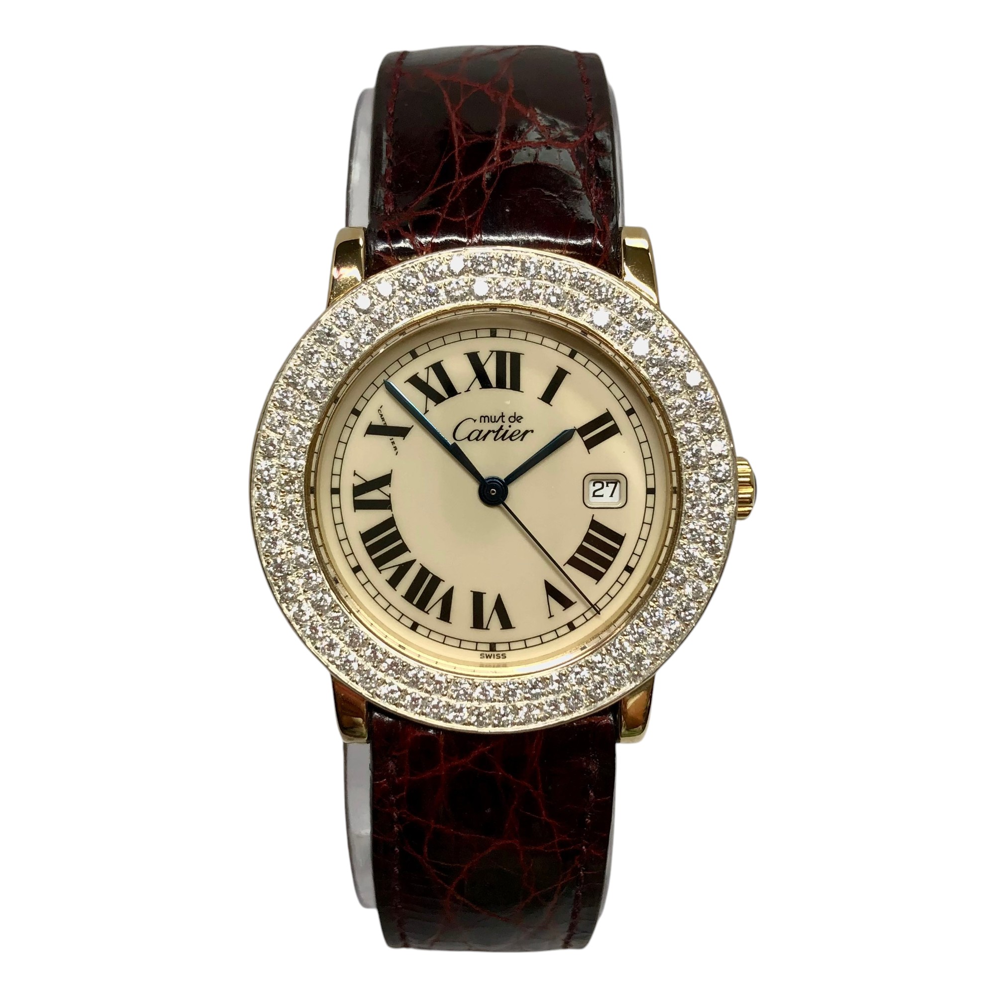 マイクラ 人気アイテム Cartier de Must Cartier Ronde Diamond Silver Sterling 時計