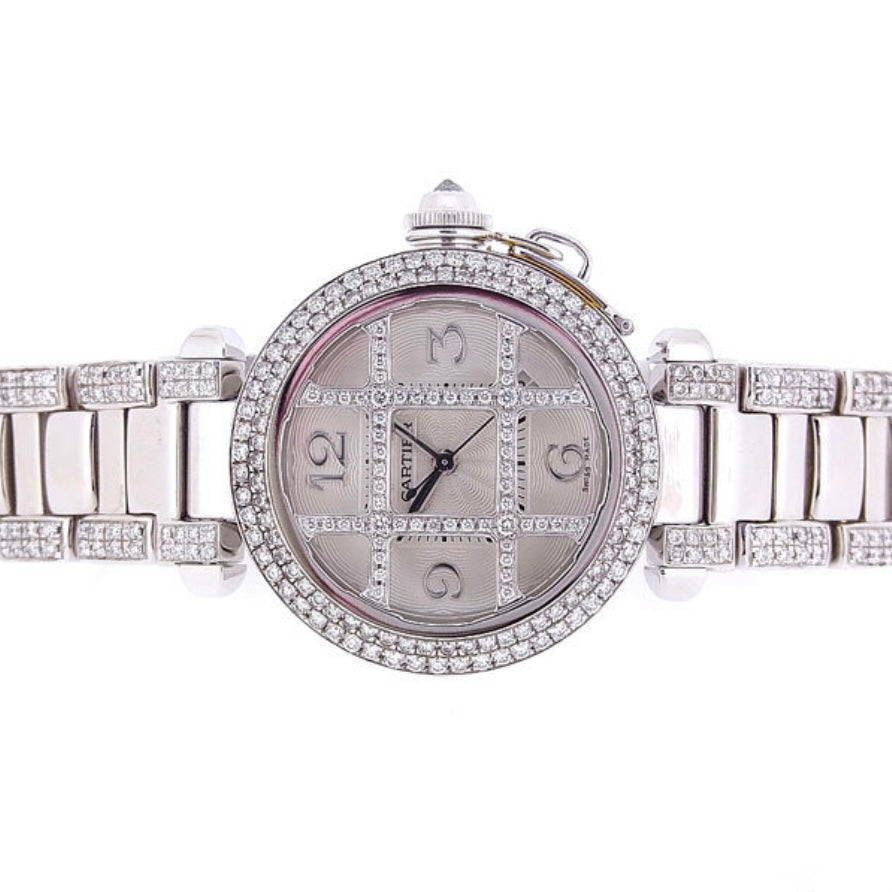 Model/Collection Name: Pasha, Movement: Automatic, Functions: Date Indicator, Case Diameter/Width: 38 mm, Dial: White, Crystal: Scratch Resistant Sapphire Crystal.