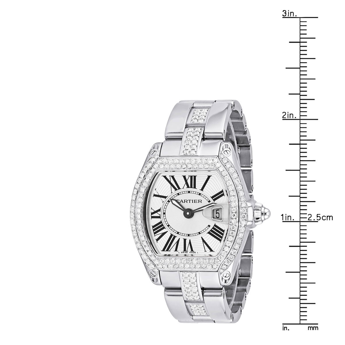Cartier Roadster Stainless Steel Women's Diamond Watch 31mm