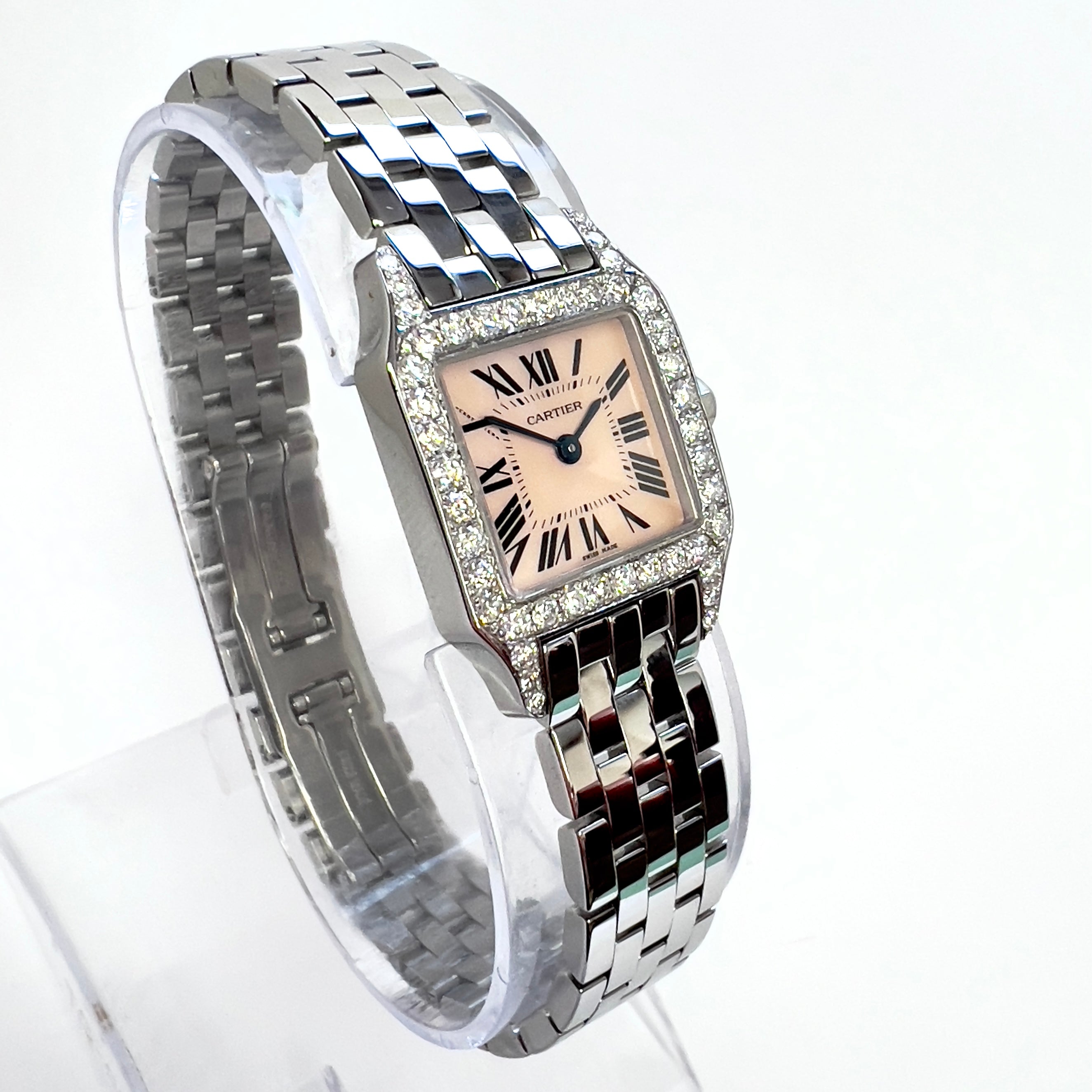 Cartier Santos Demoiselle Stainless Steel Women's Diamond Watch