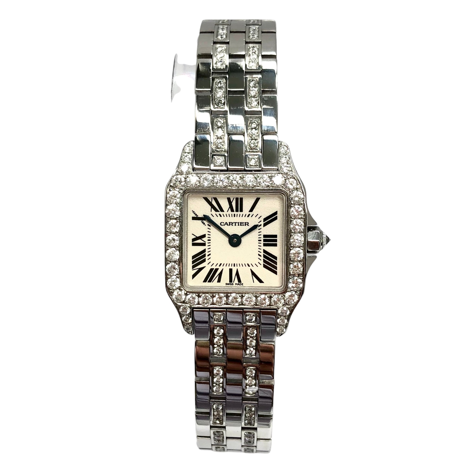 Cartier Santos Demoiselle Stainless Steel Women's Diamond Watch