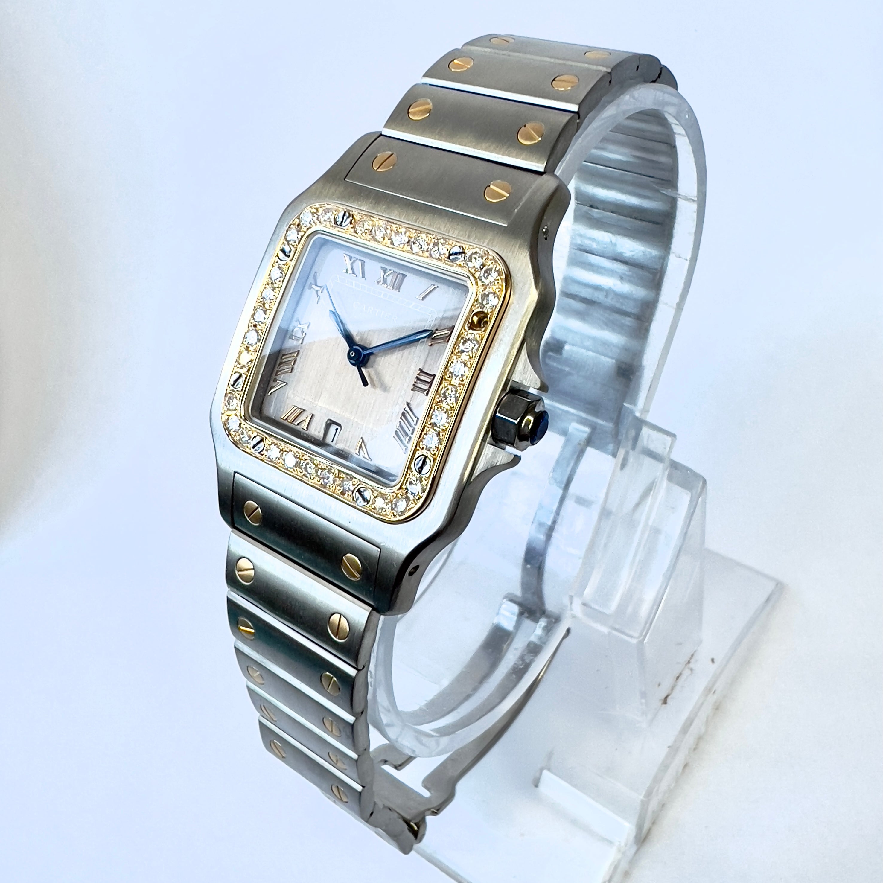 Cartier Santos Galbee 18K Gold and Stainless Steel Women's Diamond