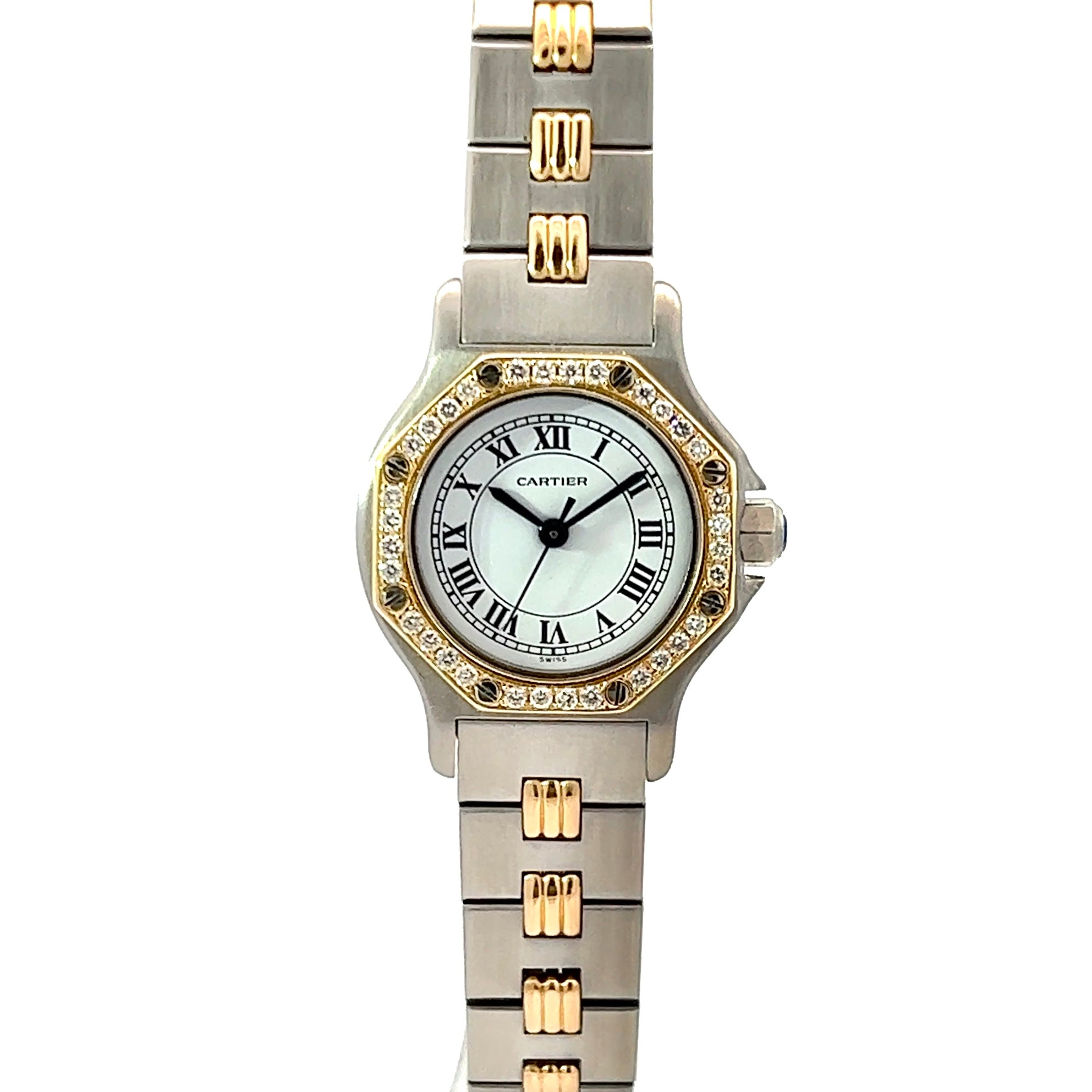 CARTIER SANTOS OCTAGON 25mm Automatic 2 Tone Watch CARTIER SANTOS OCTAGON 0907, AUTOMATIC, 25.00 MM , New  main image 2