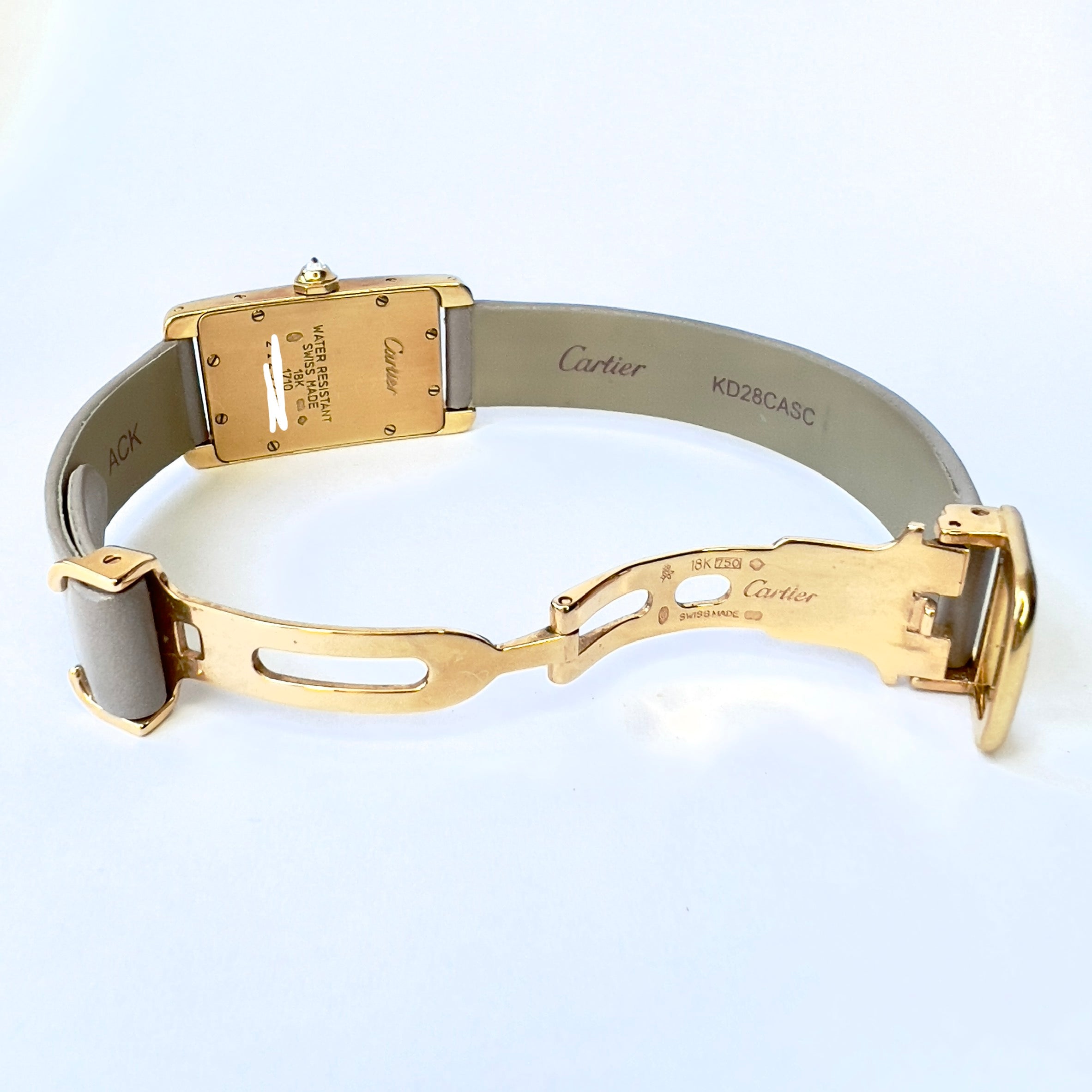 Cartier Tank Americaine 18K Gold Women's Diamond Watch 19mm