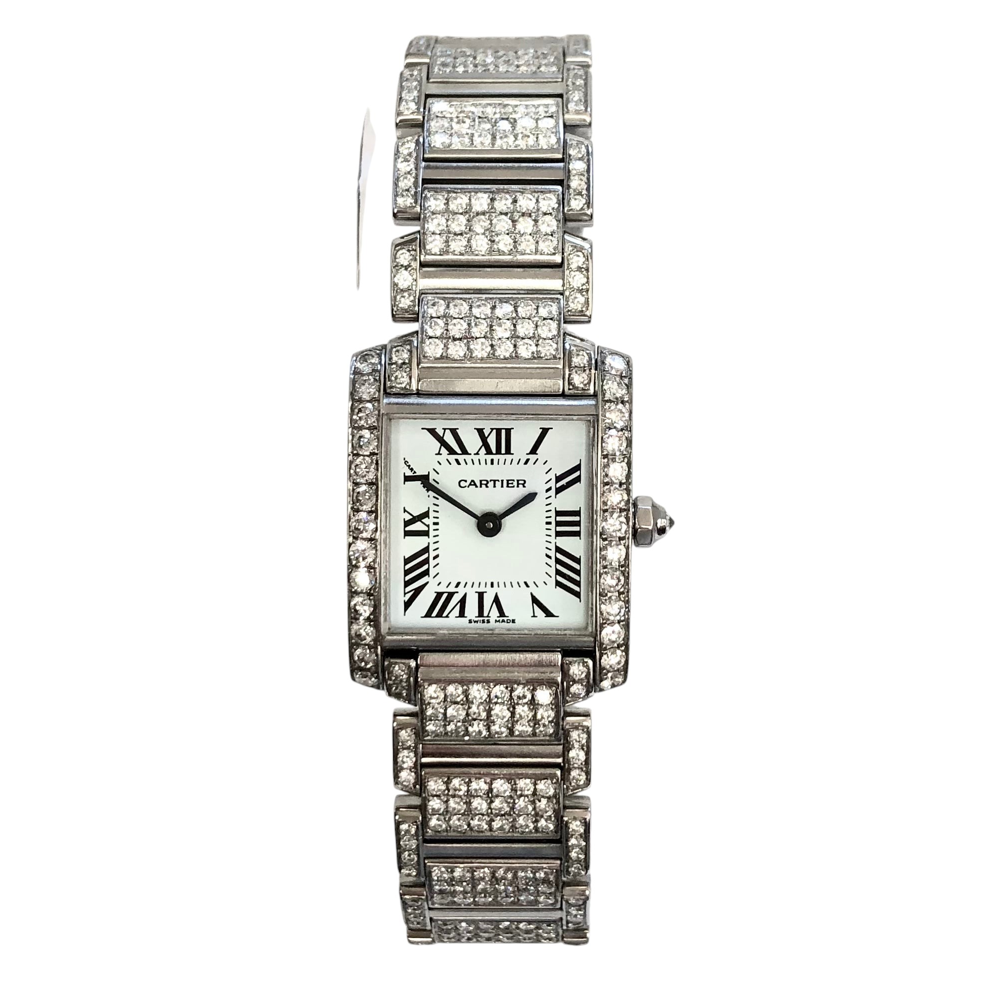 Cartier Tank Francaise Stainless Steel Women's Diamond Watch 20mm
