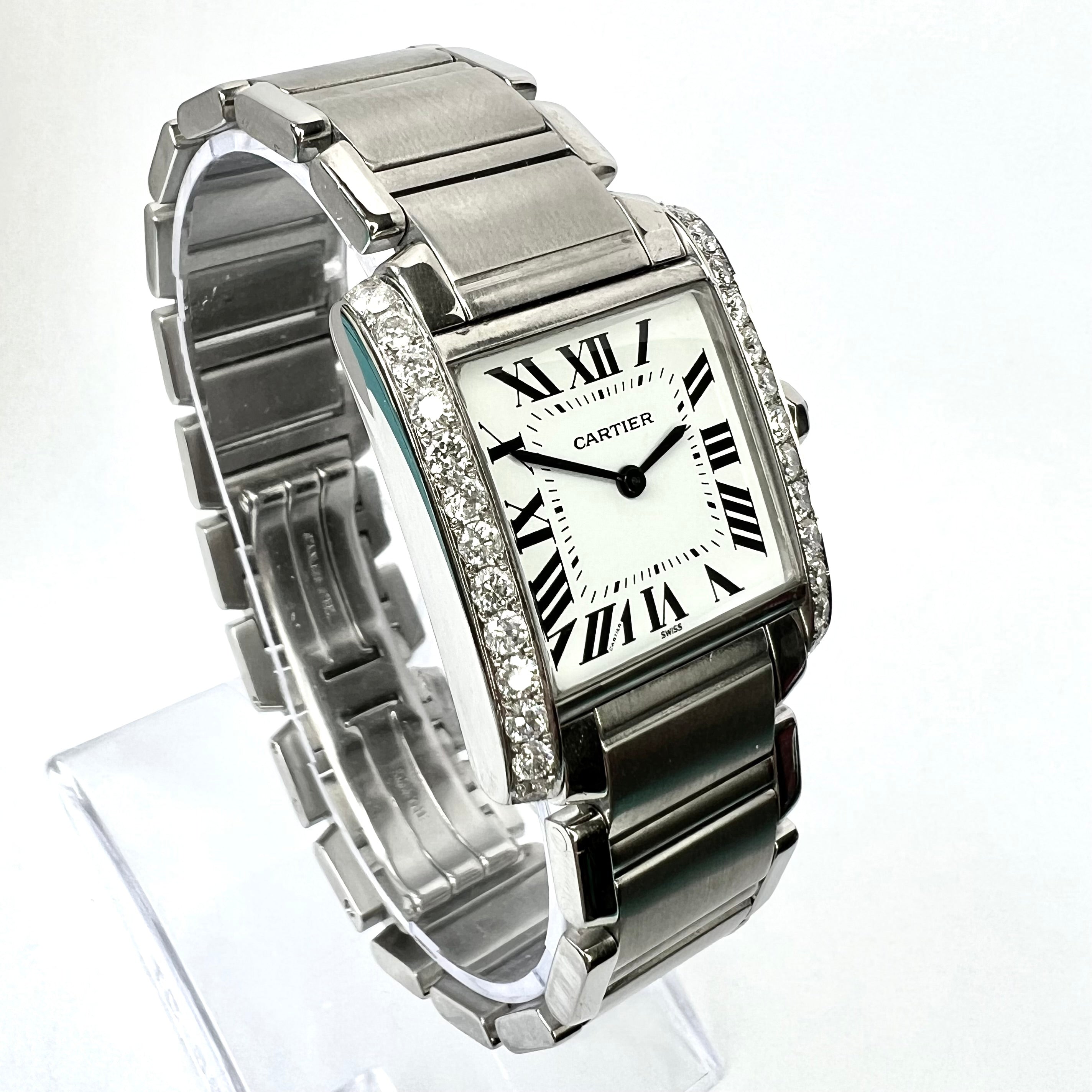 Cartier Tank Francaise Women's Diamond Watch 25mm Quartz 1.1ct