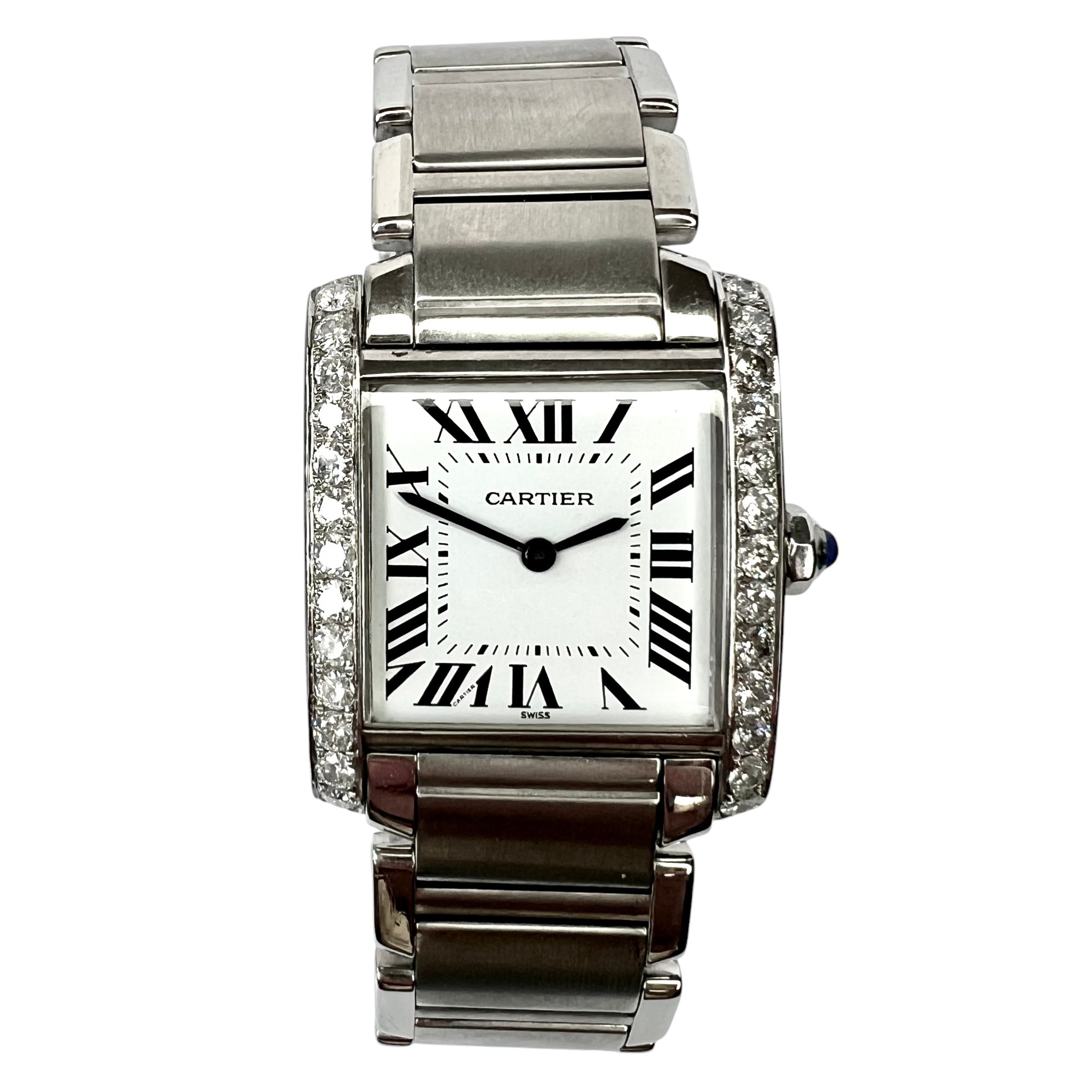 洋楽 DAIKITSUNETATHEFIRSTSUITE FOR CARTIER Cartier Tank Francaise Women's Diamond Watch 25mm Quartz 1.1ct