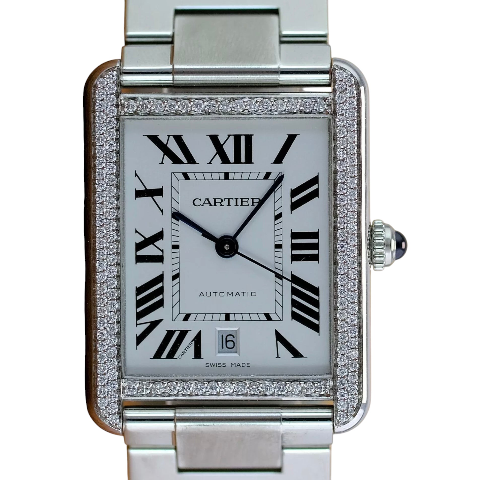 Model/Collection Name: Tank Solo, Movement: Automatic, Functions: Date Indicator, Case Diameter/Width: 31 mm, Dial: Silver, Crystal: Sapphire Crystal.