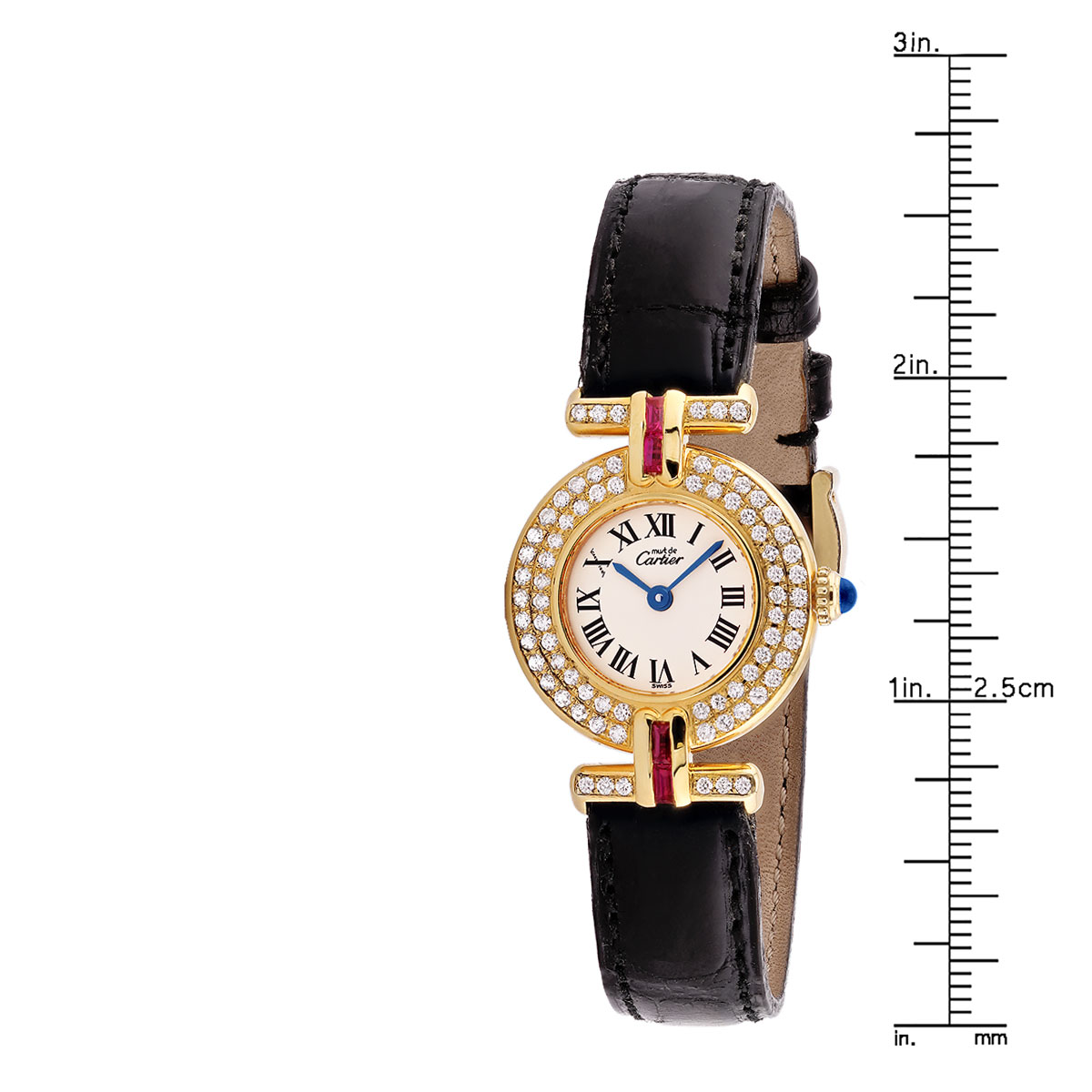 Cartier Vermeil Colisee Gold Diamond Women's Watch 24mm ~1ct