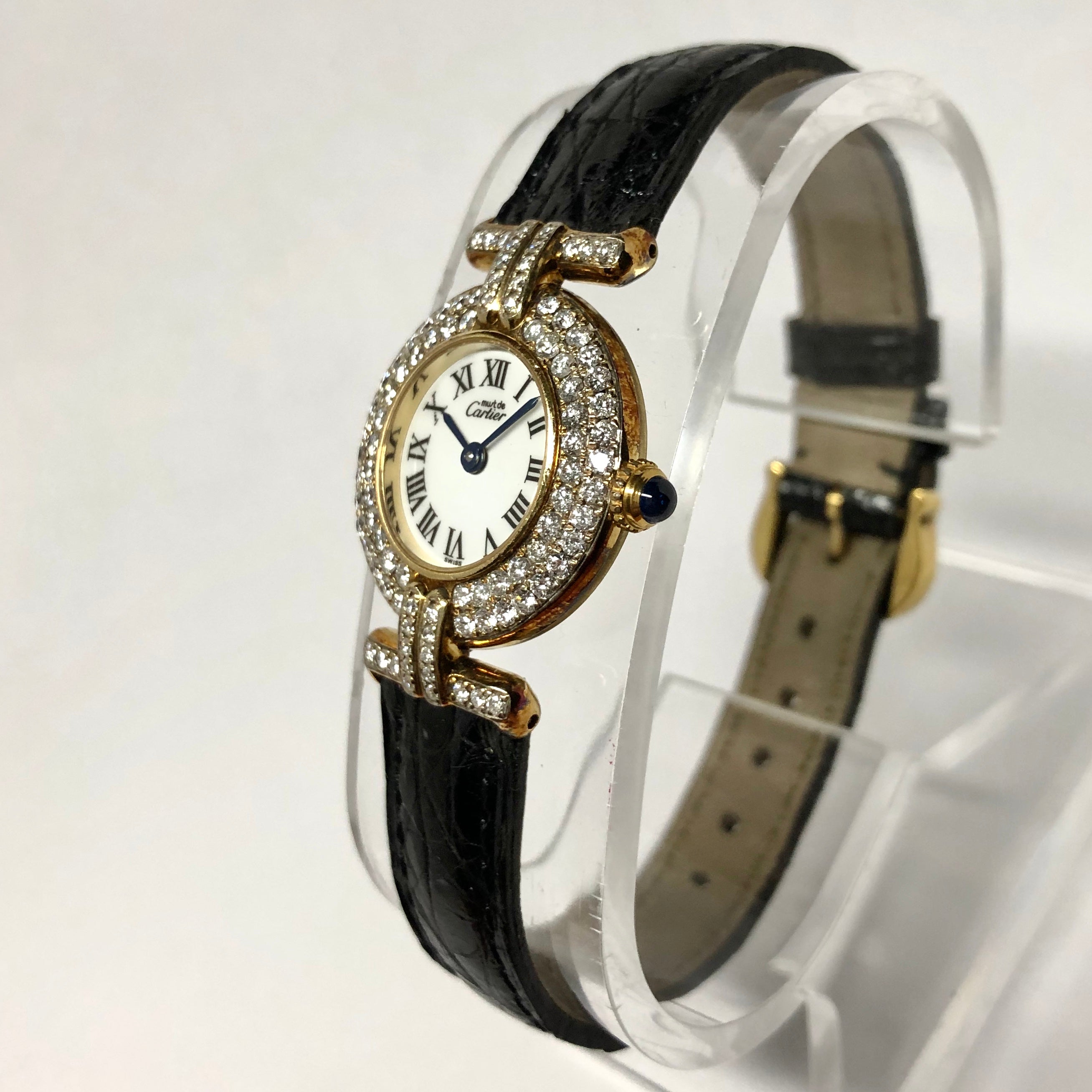 Cartier Must de Colisee Diamond Watch: 18k Gold Cartier Must Colisee Vermeil 590002 Quartz Unisex Watch  main image 4