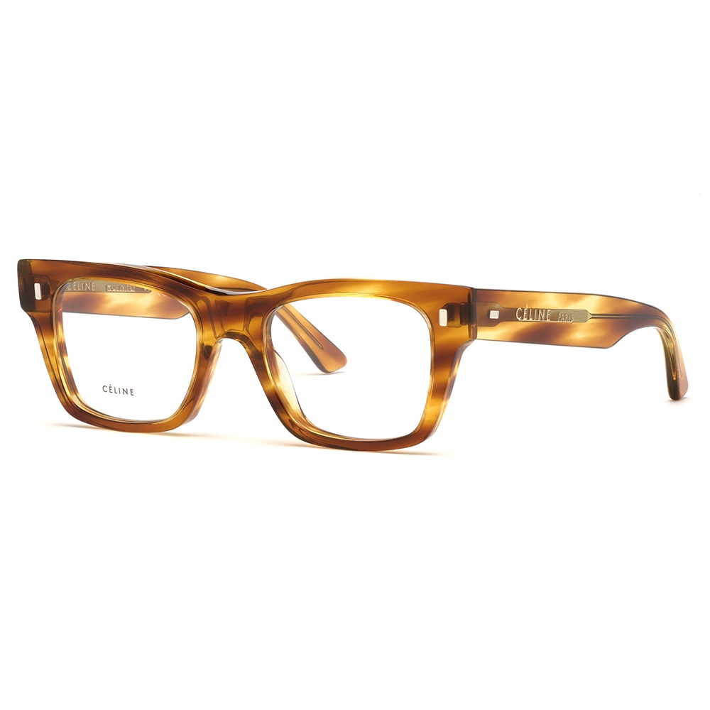 Celine Women's Eyeglasses Striped Havana Square CL50011F056