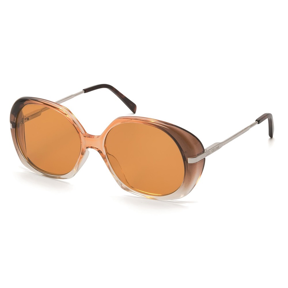 Celine Women's Designer Round Transparent Brown Sunglasses