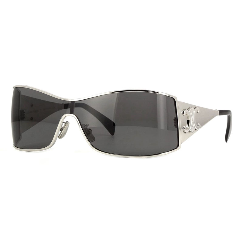 Item Code: M08960, UPC: 192337164682, Glasses Style: Shield, Glasses Type: Sunglasses, Frame Color: Silver, Frame Material: Metal, Lens Color: Grey, Sun Protection: 100% UV, Temple Length: 125 mm.