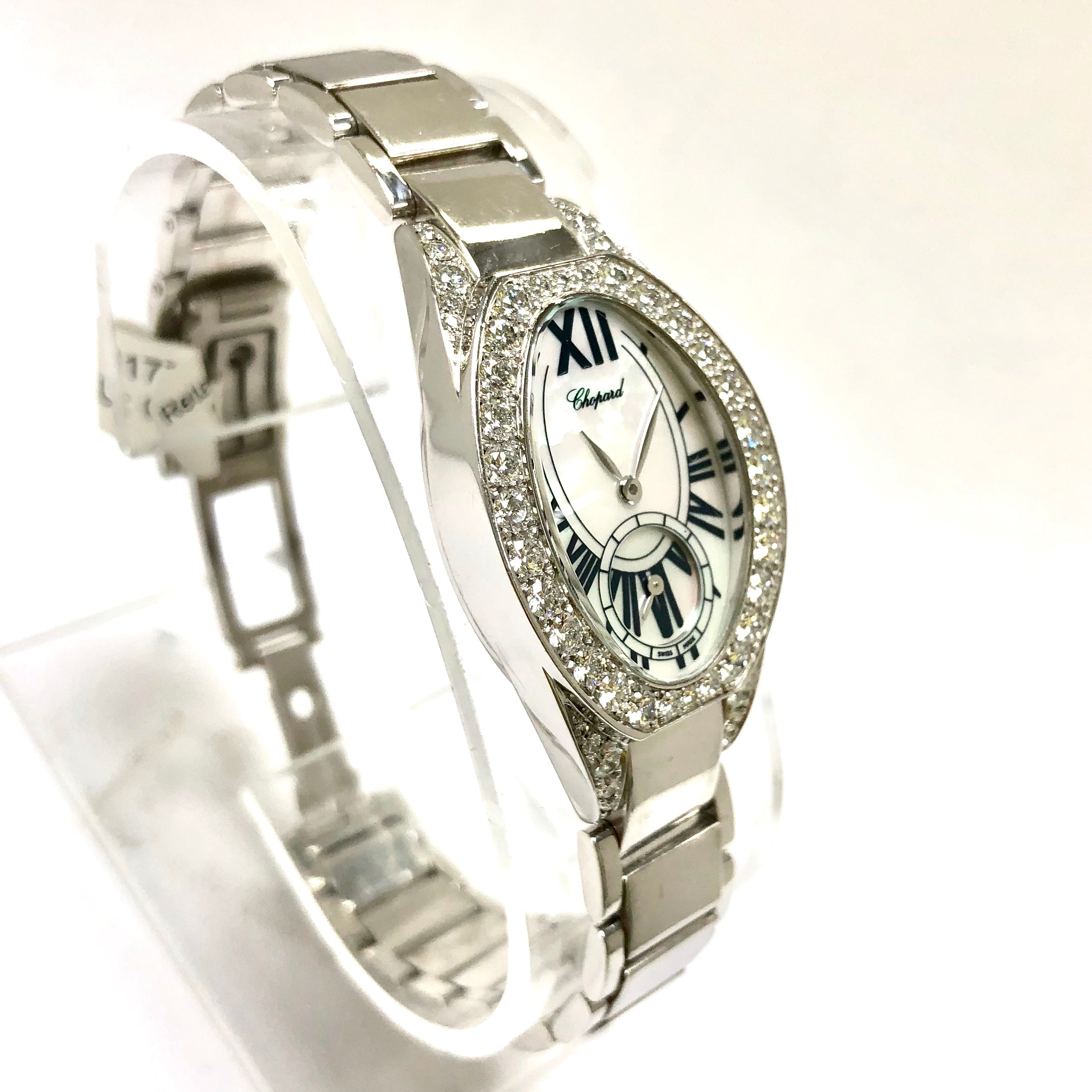 Chopard 24mm 18K White Gold Diamonds Women