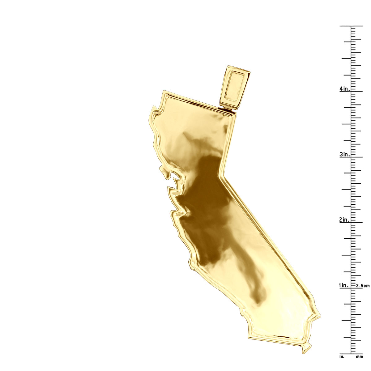 California State Solid 10K or 14K Yellow Gold Pendant for Men