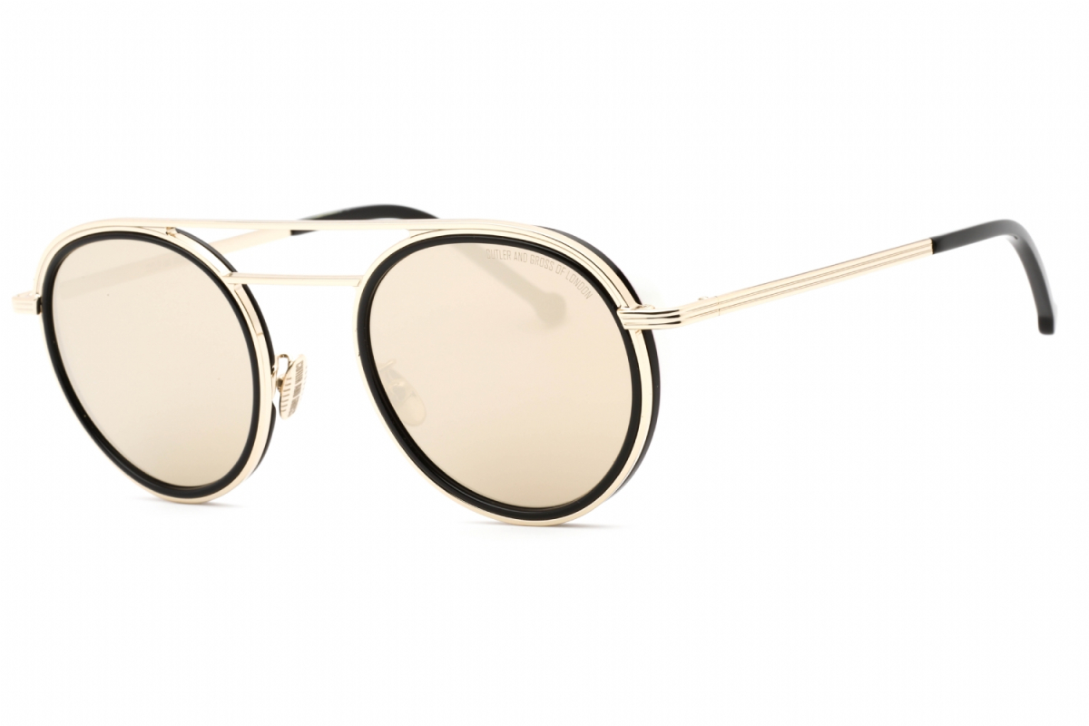 Cutler And Gross Unisex Designer Round Silver Black Sunglasses