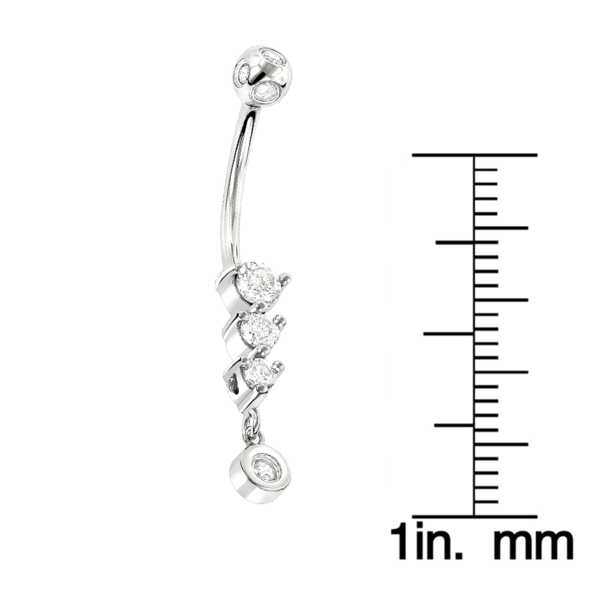 Dangling Diamond Belly Button Ring 0.6ct 14K Gold Body Jewelry 000113