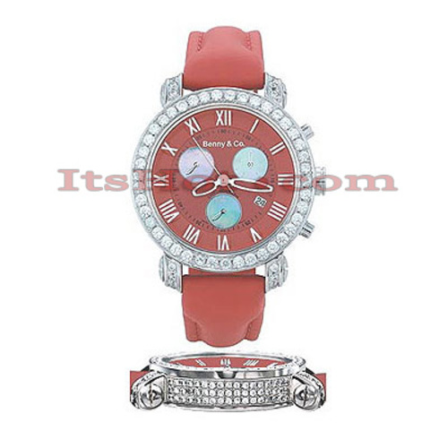 Diamond Benny and Co Watch Mens 4ct Red 962102R
