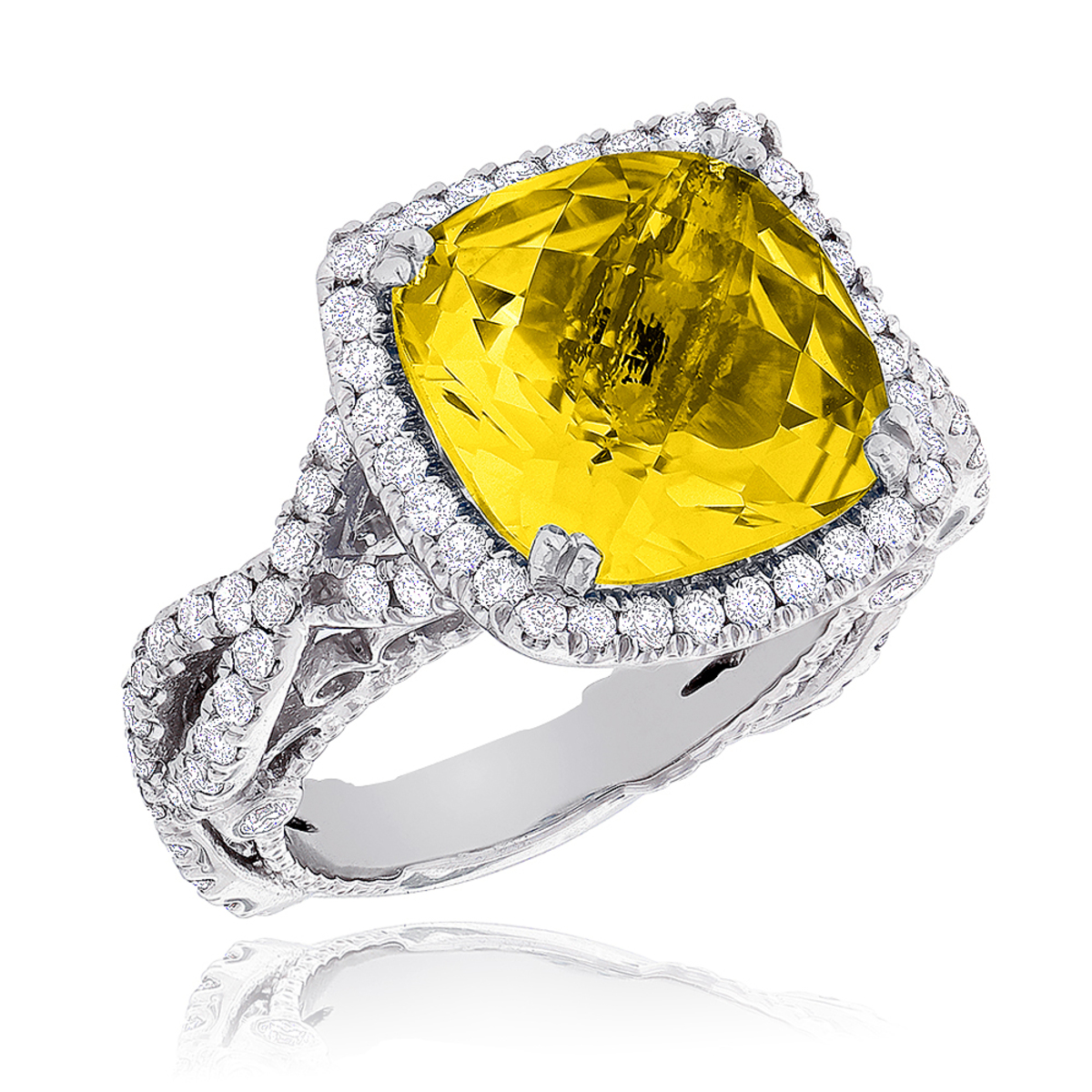 Citrine Diamond Cocktail Ring 11ct 000244