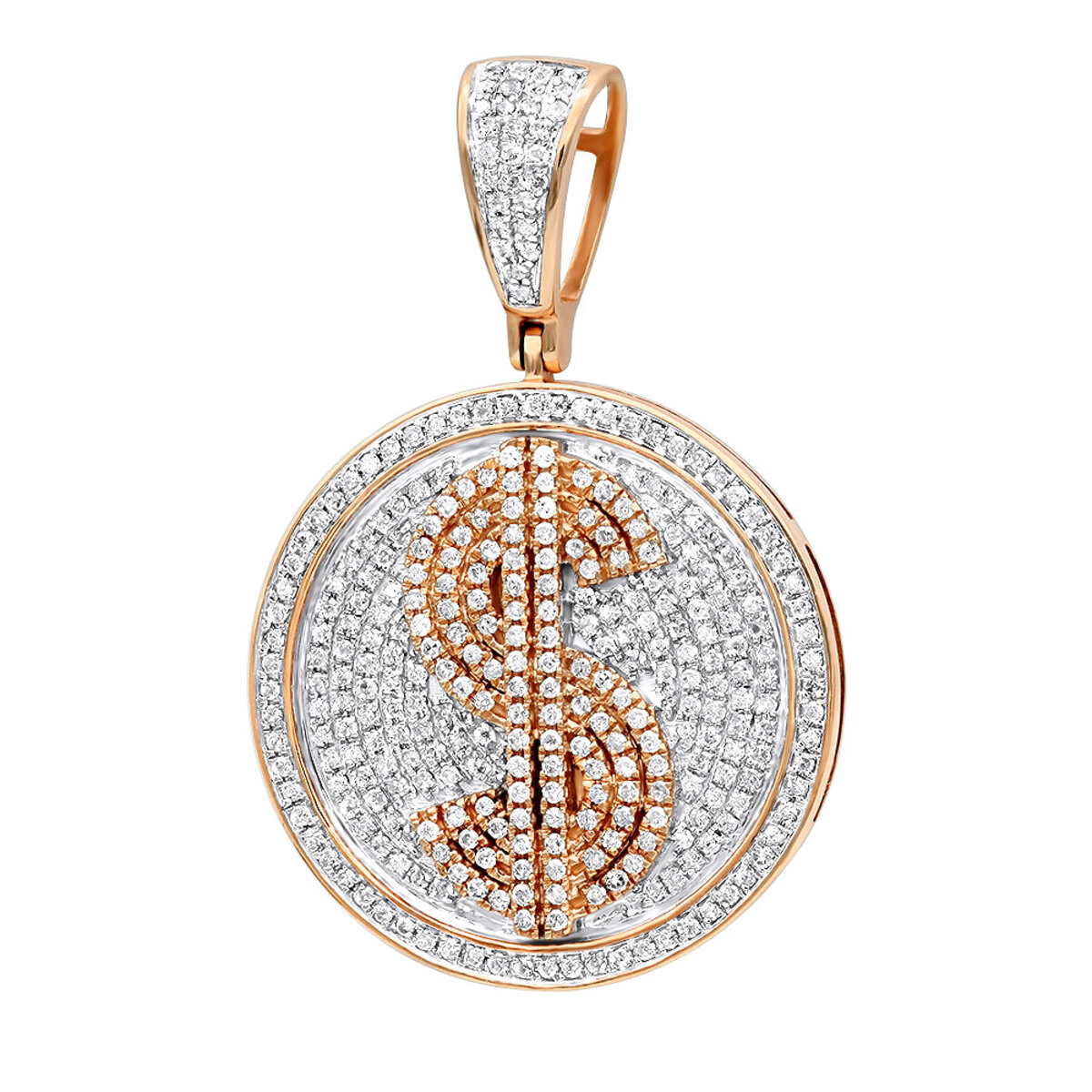Genuine Diamond Real 10k Gold Dollar 