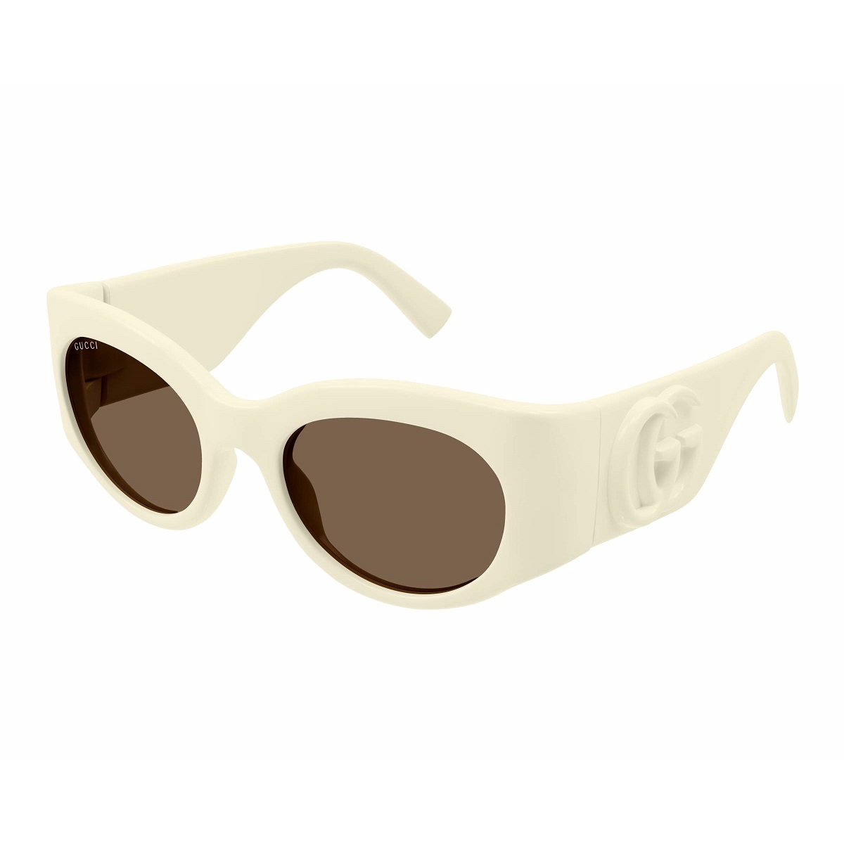Gucci Women's Sunglasses Ivory Oval GG1544S004 Brown Lenses M01455