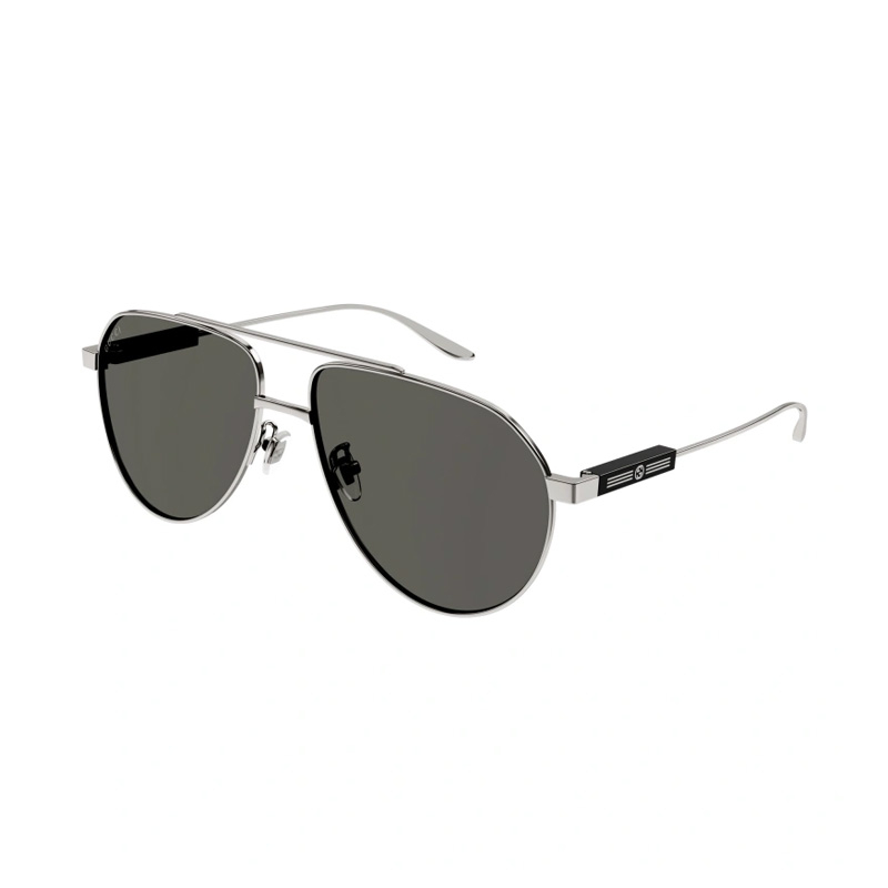 Gucci Silver Aviator Sunglasses with Black Lenses Aviator frame sunglasses in silver | GUCCI® US main image 4
