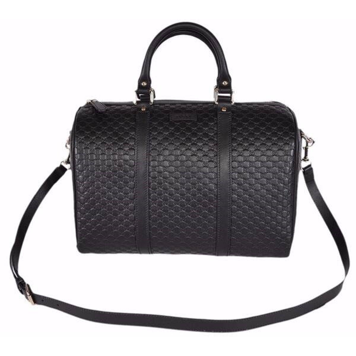 Gucci Microguccissima GG Black Leather Embossed Boston Bag for 