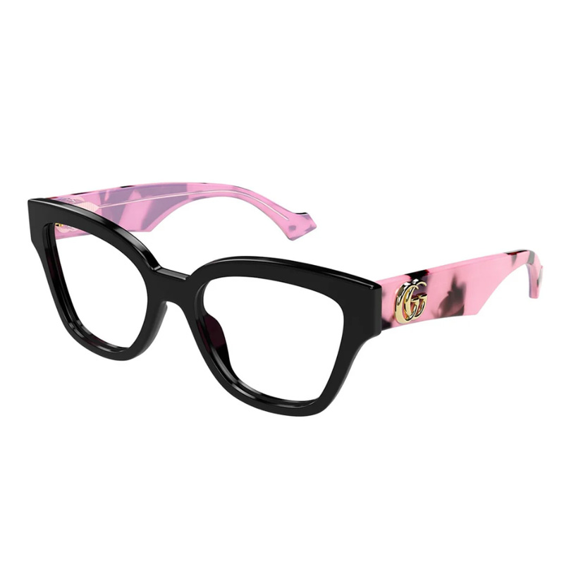 Gucci Women's Designer Cat Eye Black with Pink Camouflage Havana