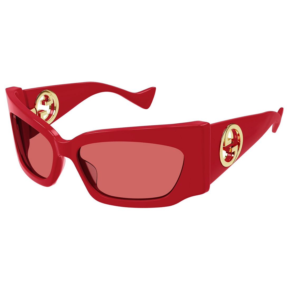 Gucci Women's Designer Geometric Sunglasses GG1412S004 Red Lenses
