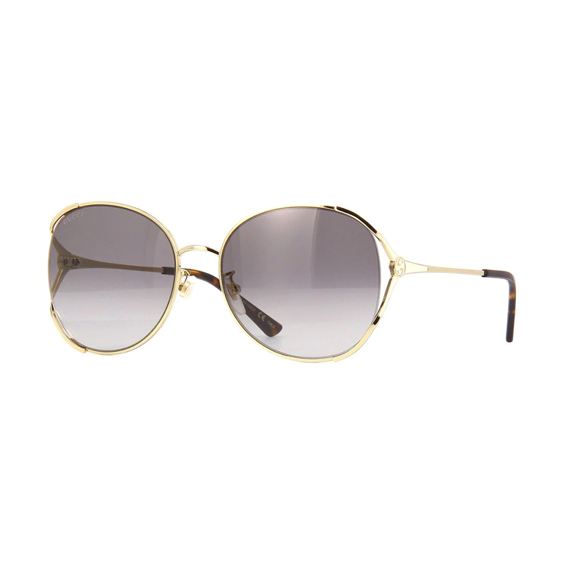 Gucci Gold Frame Grey Gradient Women\'s Sunglasses Gucci GG0879S XXS (61 - 18) with Grey lenses and Gold frame  main image 3