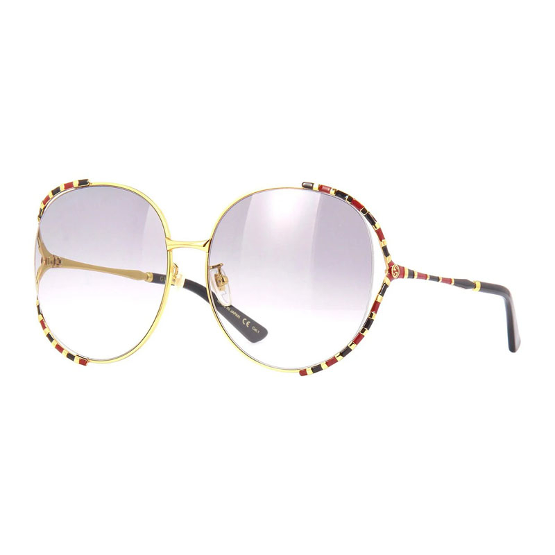 GUCCI Gradient Round Sunglasses Gucci Green Gradient Round Ladies Sunglasses GG0061S 003 56  main image 4