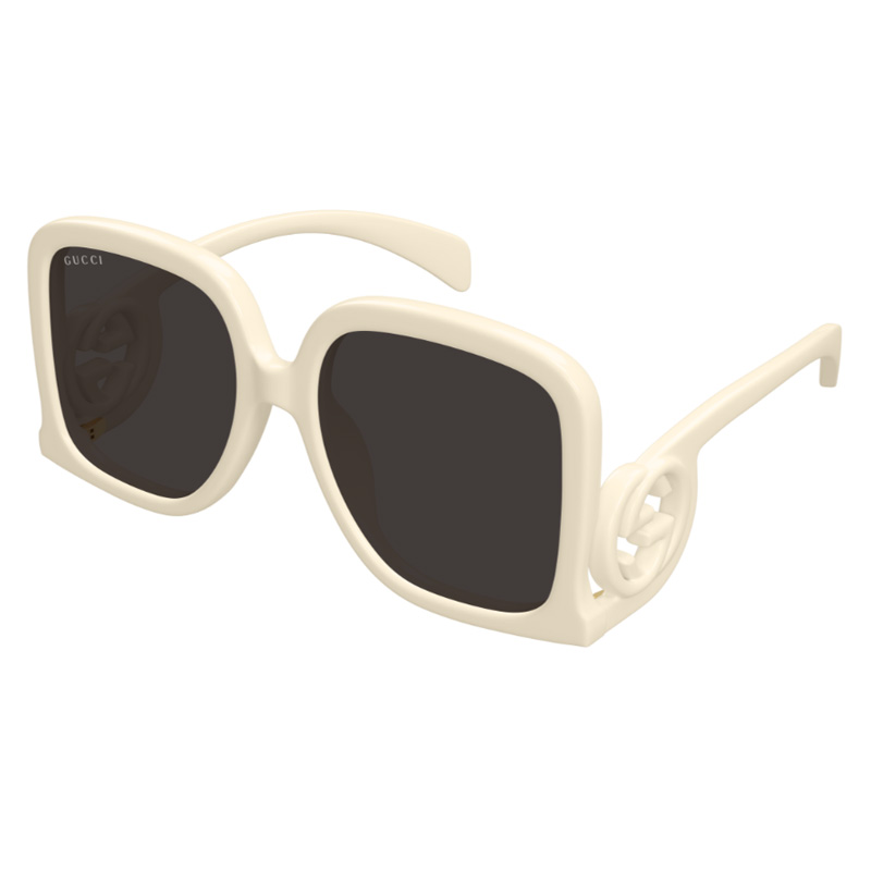 Gucci Women's Designer Square Ivory Sunglasses GG1326S009 Grey