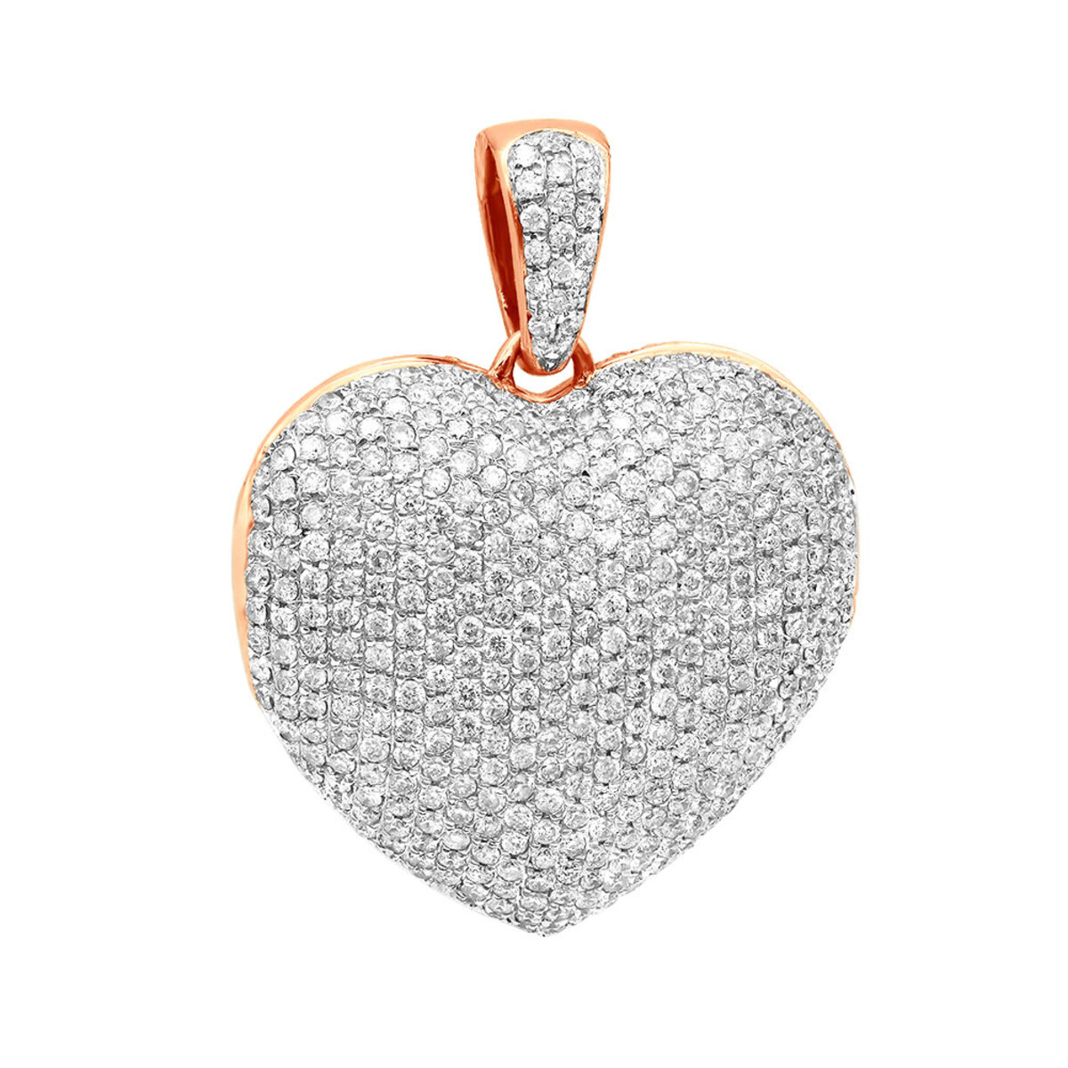 Iced Out Heart Necklace with heart pendant 16inch Icebox - Open Heart Necklace Pendant 14k main image 2