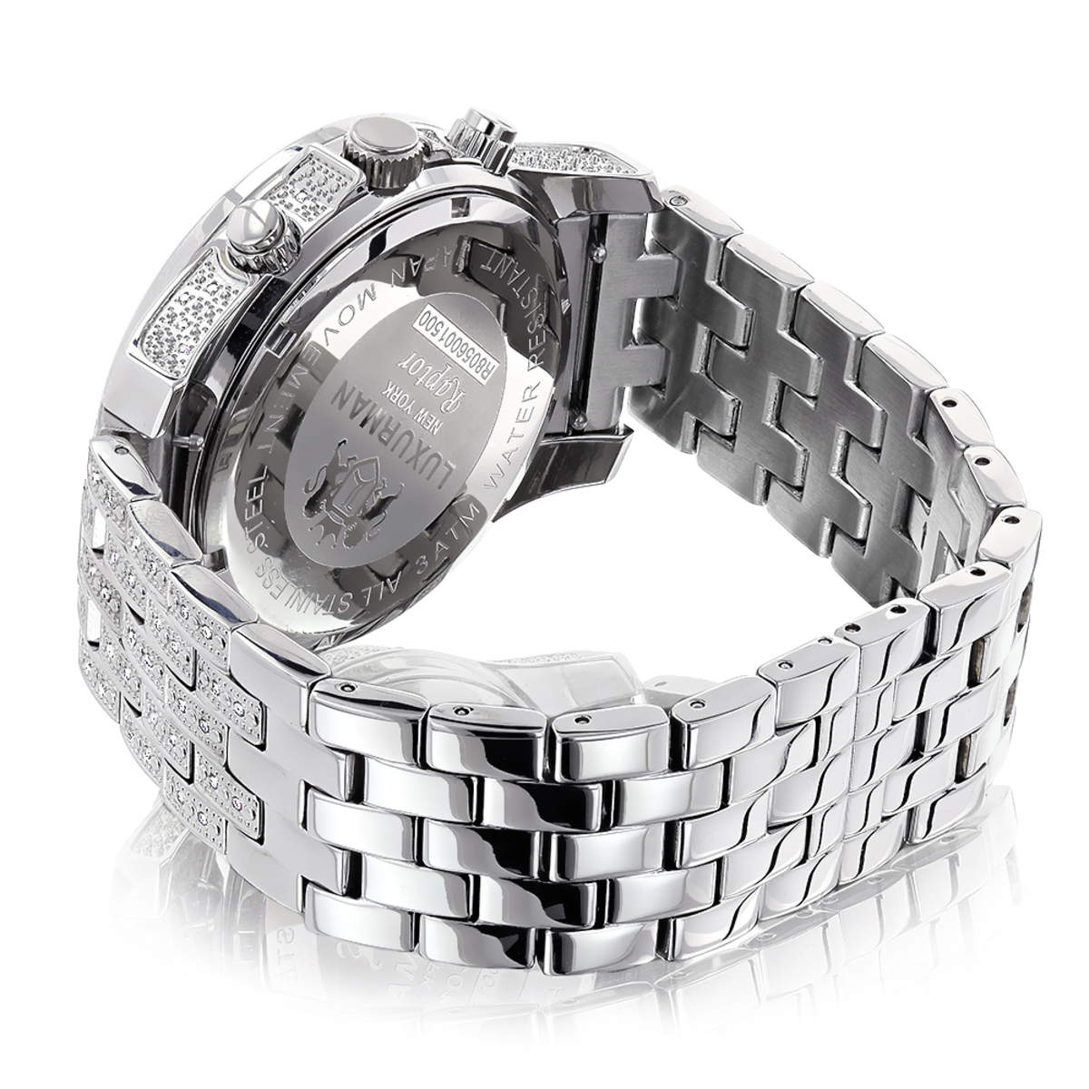 Iced Out Watches Luxurman Mens Diamond Watch 1.25ct 963536