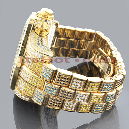 Montre ICE HOUSE Diamants Et Or Jaune – Quartz étanche – Style Luxe Pour Homme