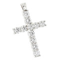 14K Gold Round Diamond Cross Pendant 4.40ct