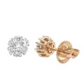2 Carat Look 14K Gold Cluster Diamond Stud Earrings for Women 1/2ct by Luxurman 