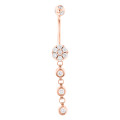 Dangling Belly Button Ring Made of 14 Karat Gold 0.75ct