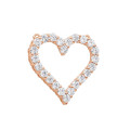 14k Gold Round Diamond Heart Pendant 3.60ct 29mm