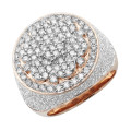5 Carat Round Diamond Cluster Ring for Men in Solid 14k Gold